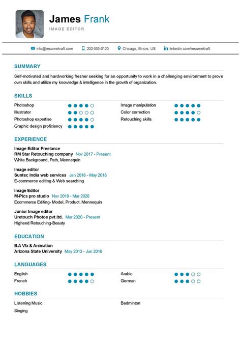 Image Editor CV Example In 2025 ResumeKraft