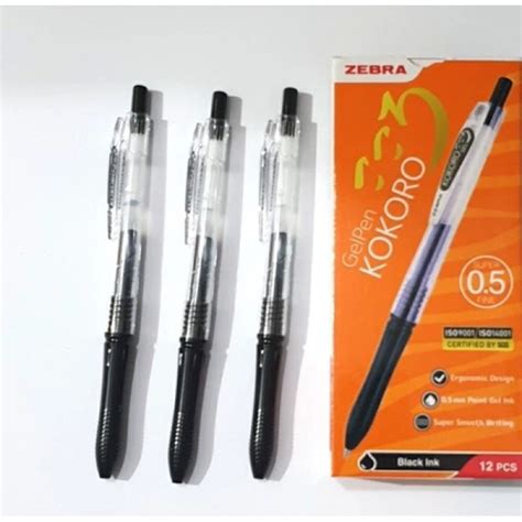 Jual Pulpen Bulpoin Gel Zebra Kokoro Tinta Hitam Per Pcs Shopee