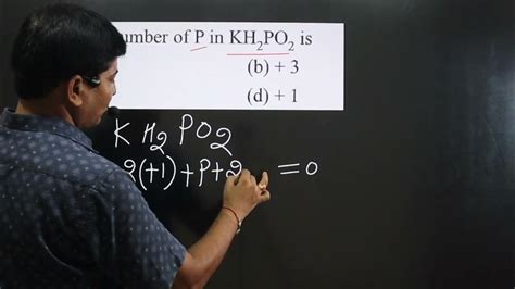 Oxidation number of P in KH2PO2 is | Redox Master Series | Master ...