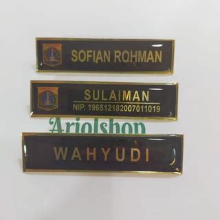 Jual Papan Nama Name Tag Nama Dada Logam Kuningan Shopee Indonesia