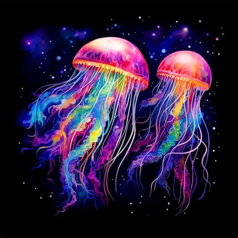 Premium Vector Jellyfish In Galaxy Watercolor Paint