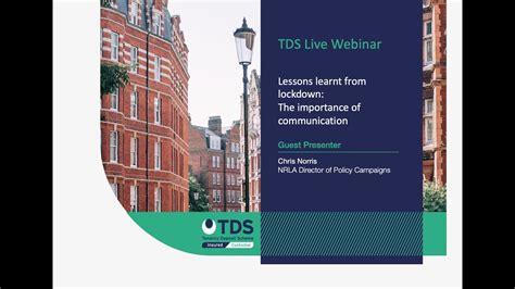 Tds Nrla Webinar Lessons Learnt From Lockdown The Importance Of