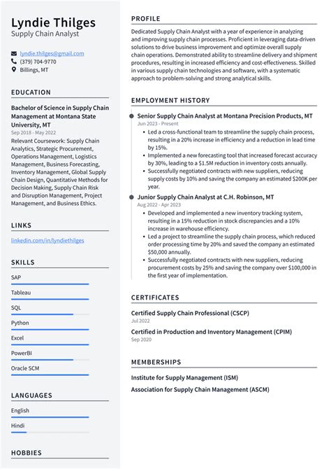 IBM Supply Chain Analyst Resume Examples ResumeCat