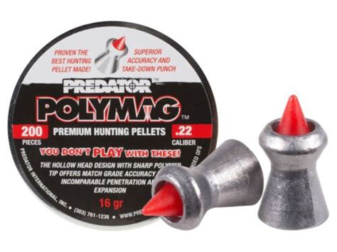 JSB PREDATOR POLYMAG 200 Count POINTED 5 5mm 22 Caliber Premium Air