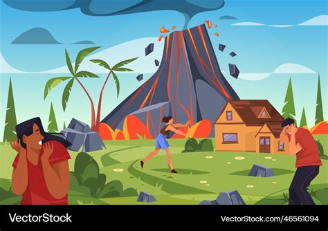 Volcanic eruption disaster Royalty Free Vector Image