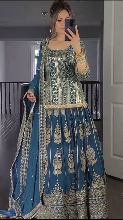 Designer Pakistani Eid Bridal Wedding Party Lengha Choli Indian Dress