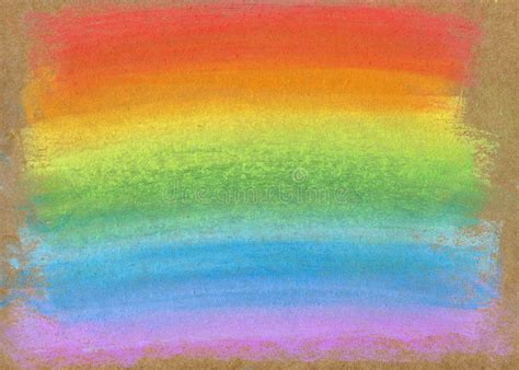 Colorful Rainbow Chalk Pastel Background / Soft Pastel. Rainbow Gradient, Hand Drawn on a Craft ...