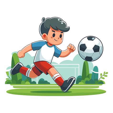 Menino Bonito Feliz Jogando Futebol Jogo De Futebol Em A O Ilustra O