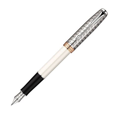 Parker Sonnet Metal Pearl Chrome Trim In Fountain Roller Ball