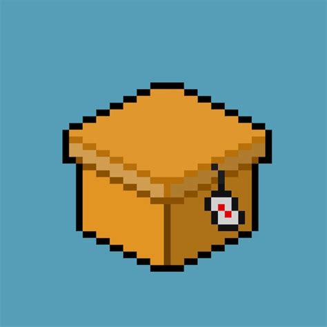 Pixel Art Cardboard Box