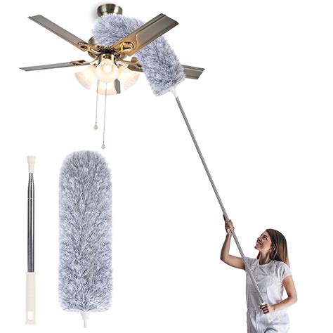 Microfiber Duster With Extension Polewashable Bendable Head Ceiling Fan Duster15 100 Inch Wet