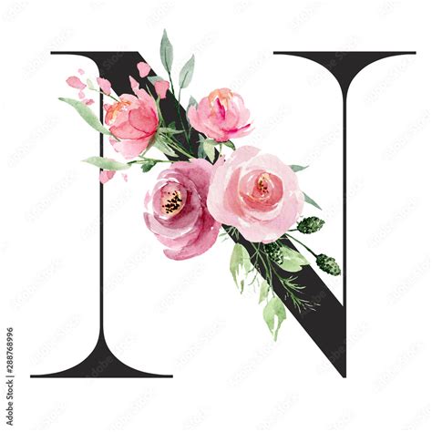 N Letter In Flowers