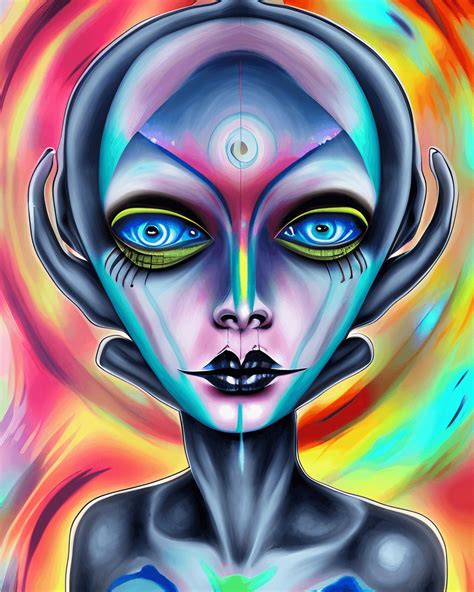 Alien Beauty Digital Canvas Face Painting with Airbrush Effects ...