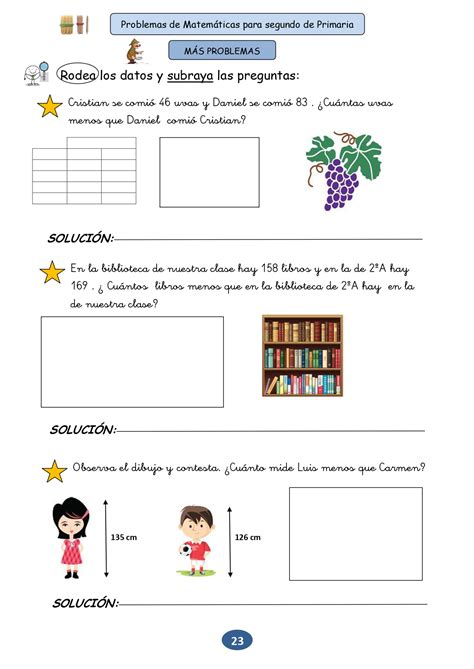 Ejercicios De Matematica Problemas Do Grado De Primaria Images
