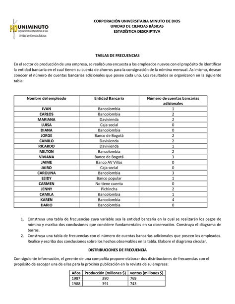 Tablas Y Distribuciones De Frecuencia Adfu Corporacin Universitaria