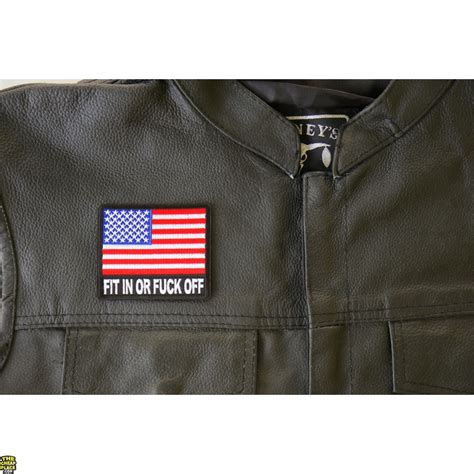 Fit In Or Fuck Off USA Flag Patch American Flag Patches TheCheapPlace