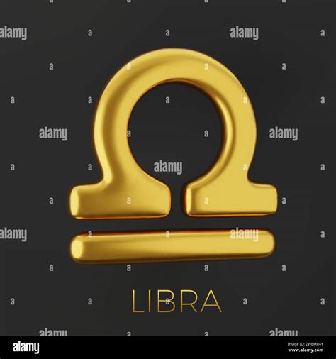 D Golden Zodiac Sign Libra On A Dark Background Stock Vector Image