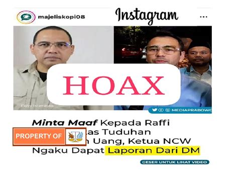 Fitnah Keji Ketum NCW Dikatakan Minta Maaf Ternyata Hoax