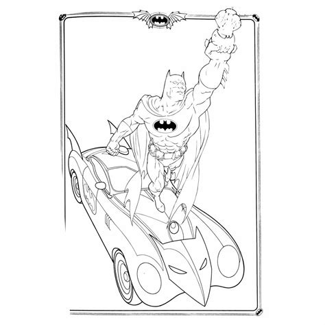 Batman And Batmobile Coloring Pages