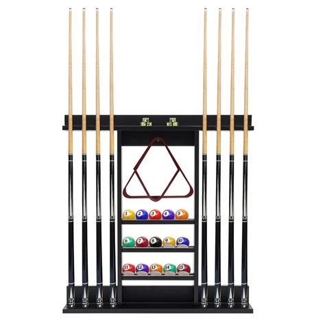 Wall Mount Solid Oak Wood Pool Billiards Pool Cue Rack Stick Holder