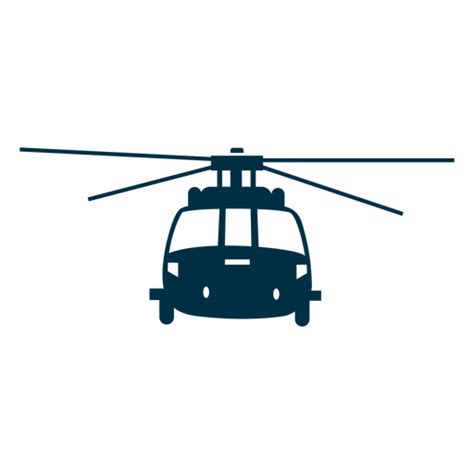 Design PNG E SVG De Silhueta Da Vista Frontal Do Helicóptero Para Camisetas