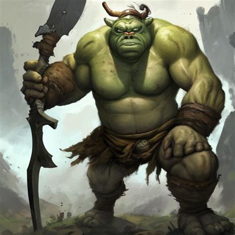 Ogre Wielding Two Weapons