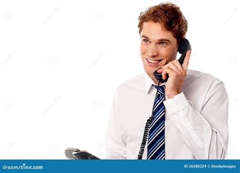 Young Professional Answering Phone Call Stock Photo Image Of Employee