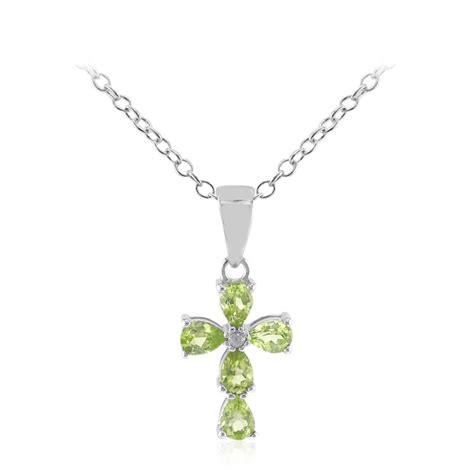 Burmesischer Peridot Silberhalskette 2946PM Juwelo Schmuck