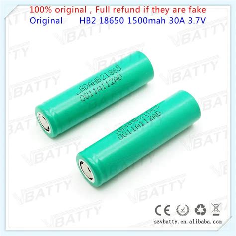 Genuine 18650 3 7v Icr 18650 HB2 1500mAh Lithium Ion Battery 30A High