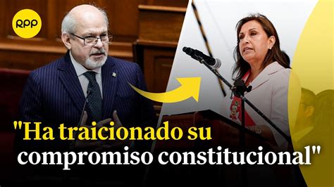 Dina Boluarte Ha Traicionado Su Compromiso Constitucional Indica