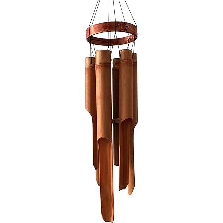 Ankinte Classic Bamboo Wind Chimes With Circle Top Wood Wooden Wind