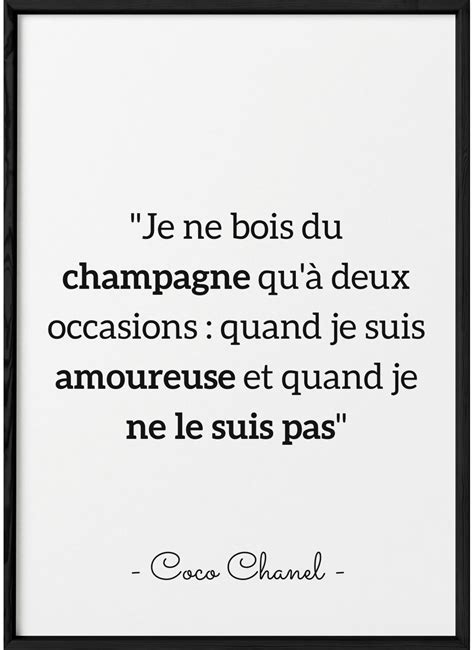 Poster citation drôle et authentique de Coco Chanel qui ne manquera pas