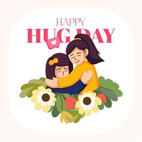 Happy Hug Day National Hug Greetings Affection Event 15279839 Vector