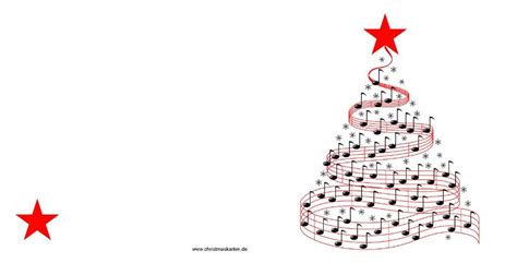 Weihnachtskarte Mit Weihnachtsbaum Aus Musiknoten