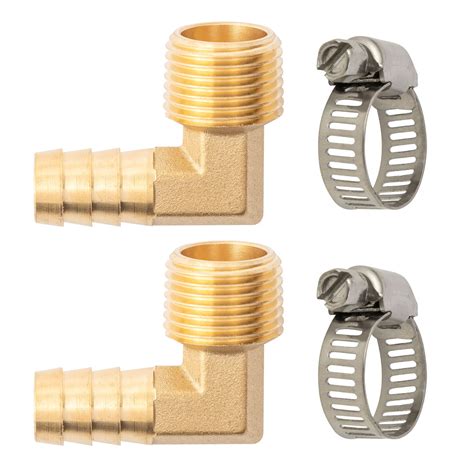 Snapklik SUNGATOR 2 PCS Brass Hose Barb Elbow Fitting 90 Degree