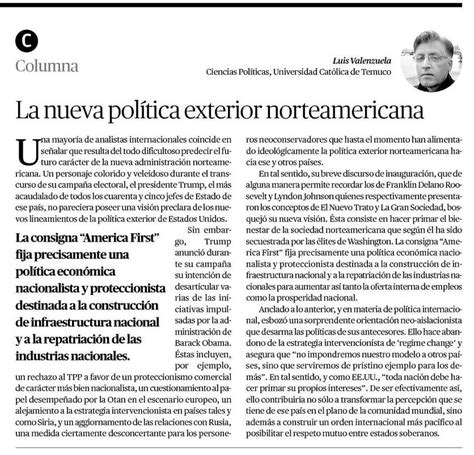 Prensa Uc Temuco Columna De Opini N Luis Valenzuela