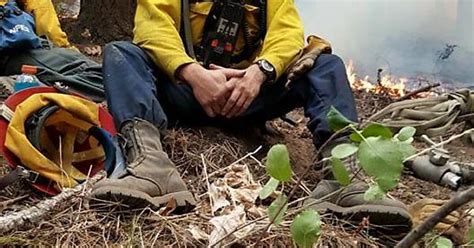 A Firefighter After A 32 Hour Shift At The Washington State Fires The Photographer Says The Man