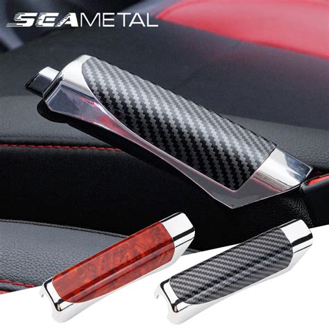 SEAMETAL Car Hand Brake Cover Handbrake Grips Protection Cover Carbon