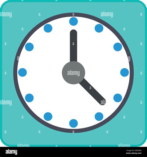 Blue Wall Clock Icon In Flat Style Stock Vector Image Art Alamy