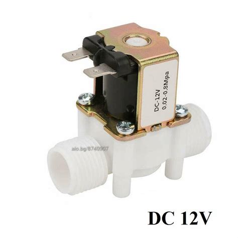 Соленоиден клапан, нормално затворен, 12V или 220V, пластмасов корпус ...