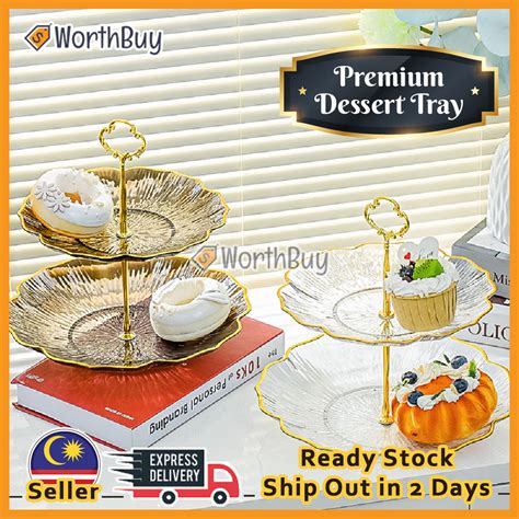 Tier Worthbuy Dessert Tray Serving Platter Dulang Bertingkat Kuih