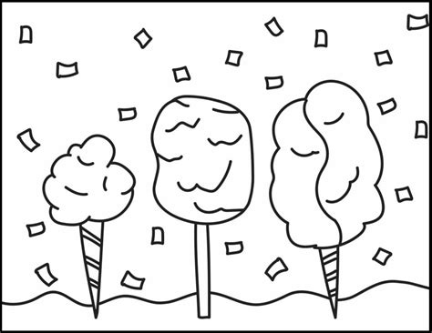 Cotton Candy Coloring Page