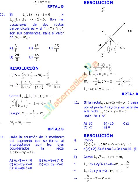 ECUACIÓN GENERAL DE LA RECTA Y ÁNGULO ENTRE 2 RECTAS PENDIENTE