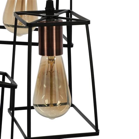 L Mpara Colgante De Metal En Negro De Luces The Home Depot M Xico