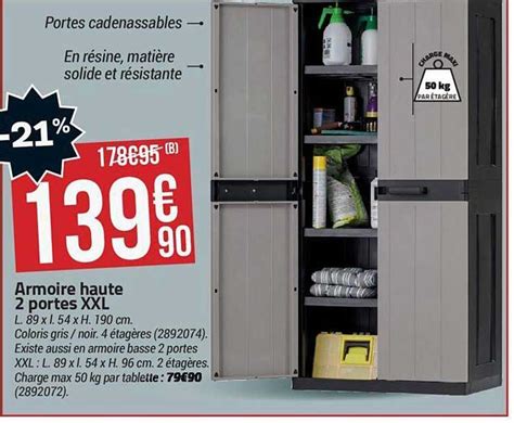 Promo Armoire Haute Portes Xxl Chez Bricorama Icatalogue Fr