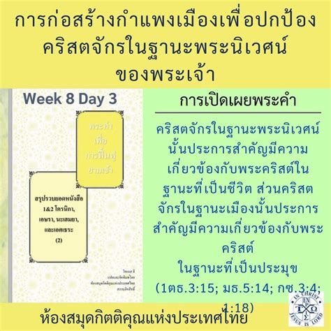 พระคำการบำรุงเลี้ยง Podcasts W8day3 โกโลซาย บทที่ 3 ข้อ 4 เมื่อพระ