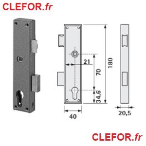 Serrure Metalux En Applique Troite Largeur Mm Serrures Cl S