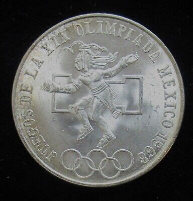 Mexico Pesos Juegos De La Xix Olimpiada Olympics Silver Coin