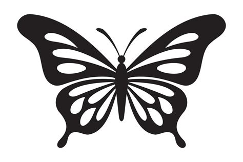 Butterfly tattoo silhouette design, Graphic black icon of butterfly ...