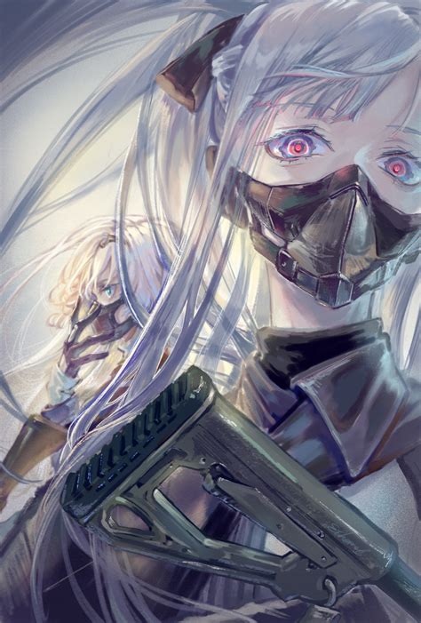 Wallpaper Portrait Display Gun Mask Anime Girls Girls Frontline